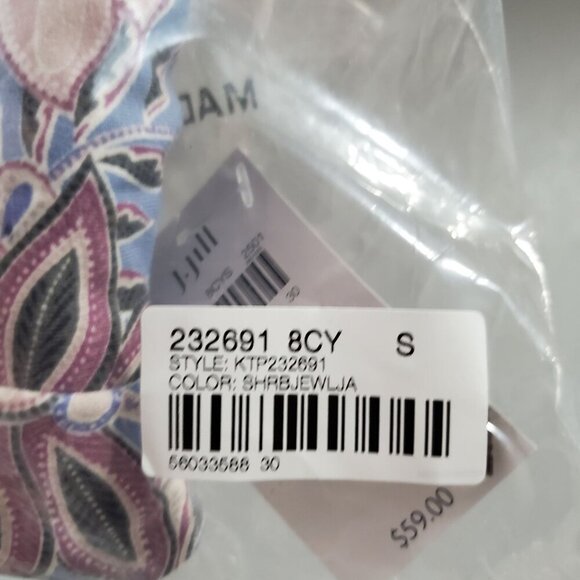 Pure Jill Long Sleeve Shirttail Tee Women Size Small NWT Pima Cotton Crew Neck - Picture 9 of 14